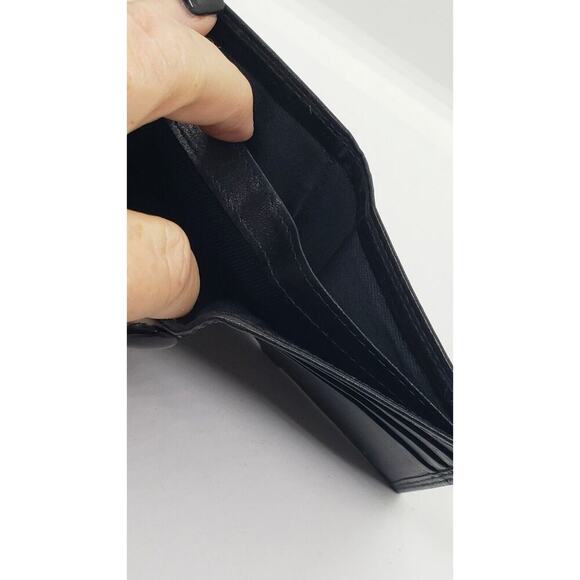 Van Heusen Black Wallet Genuine Leather Bifold Unused NWOT card Slots - Picture 6 of 7